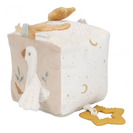 LITTLE DUTCH. Υφασμάτινος κύβος δραστηριοτήτων Newborn Naturals GRS